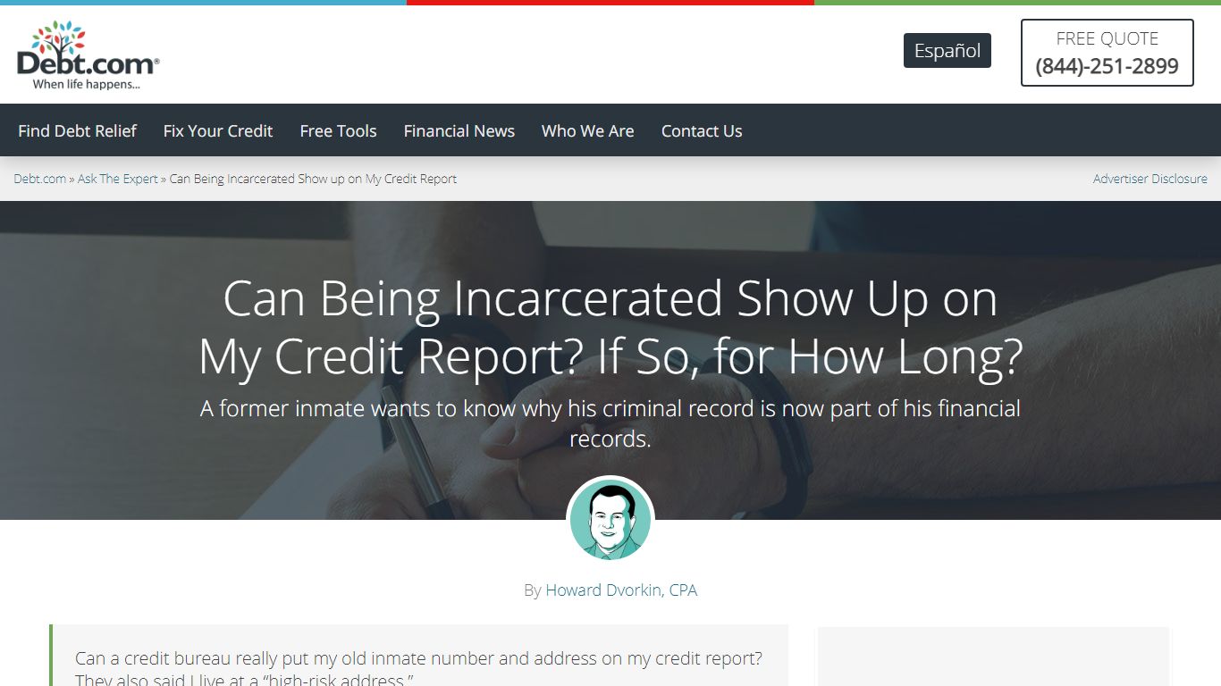 Can Being incarcerated in Prison Show Up on a Credit Report? - Debt.com